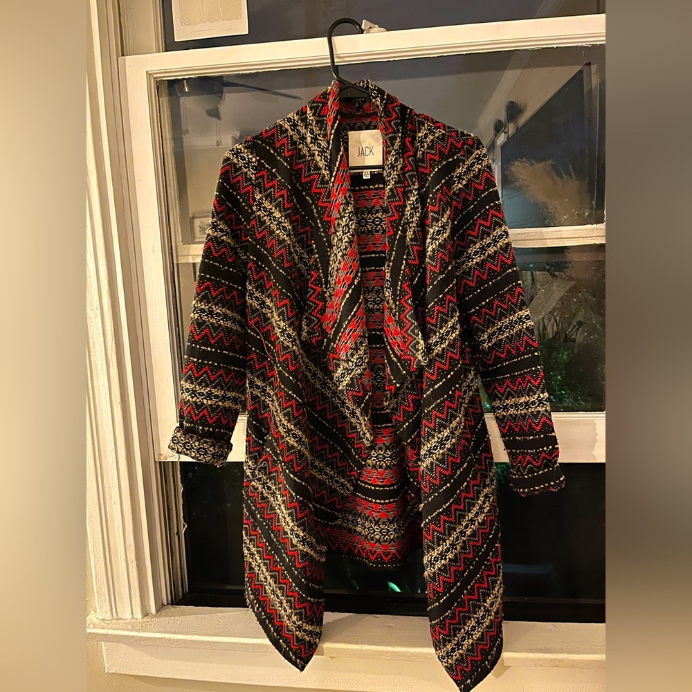 Jack oversized chevron cardigan. Cute with leather leggings and boots. Size XS.